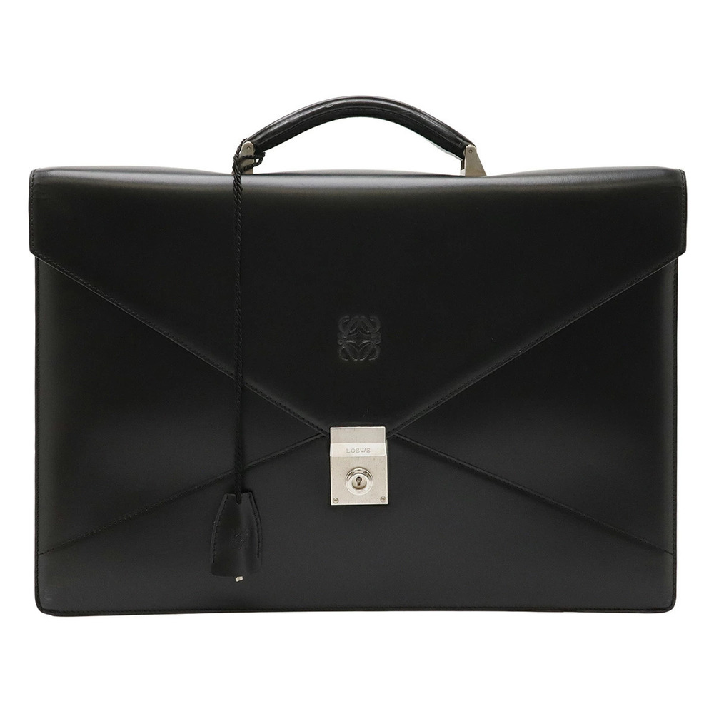 Loewe Anagram Diplomatico Briefcase Business Bag Leather Black